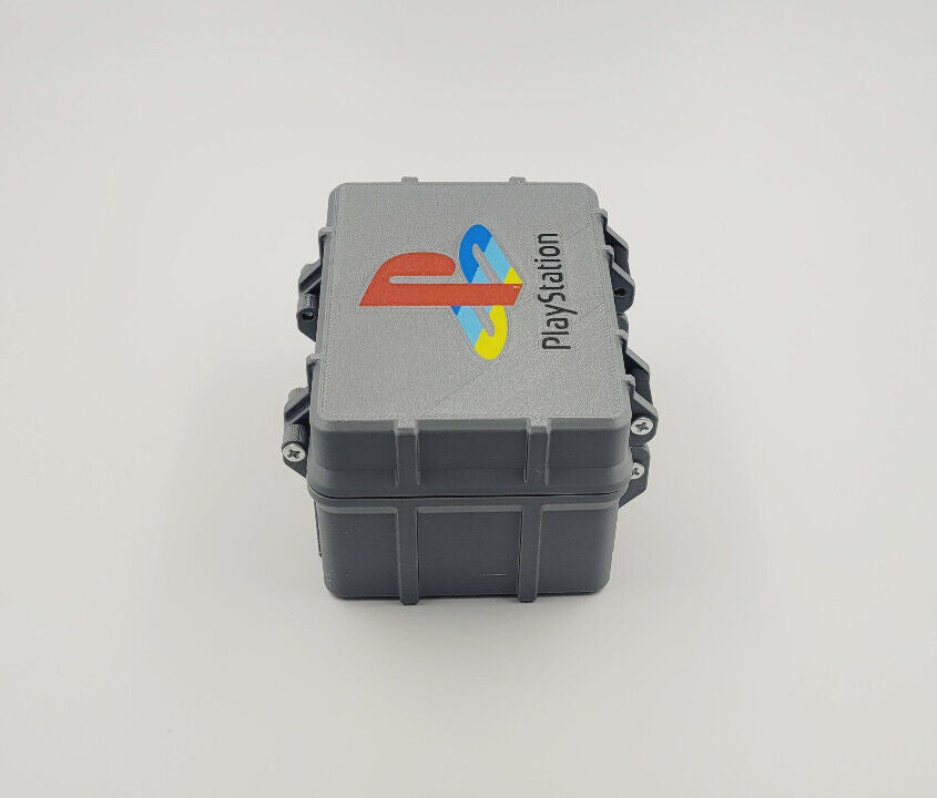 Caja almacenamiento mermory cards sony ps1 psx playstation hecho en 3D.