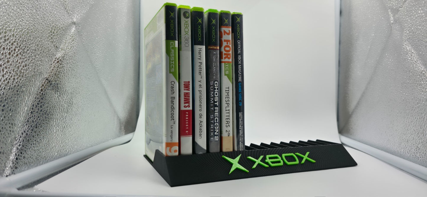 Expositor Stand 8,10,12,14,15 Ranuras juegos Xbox clasica hecho en 3D personalizado