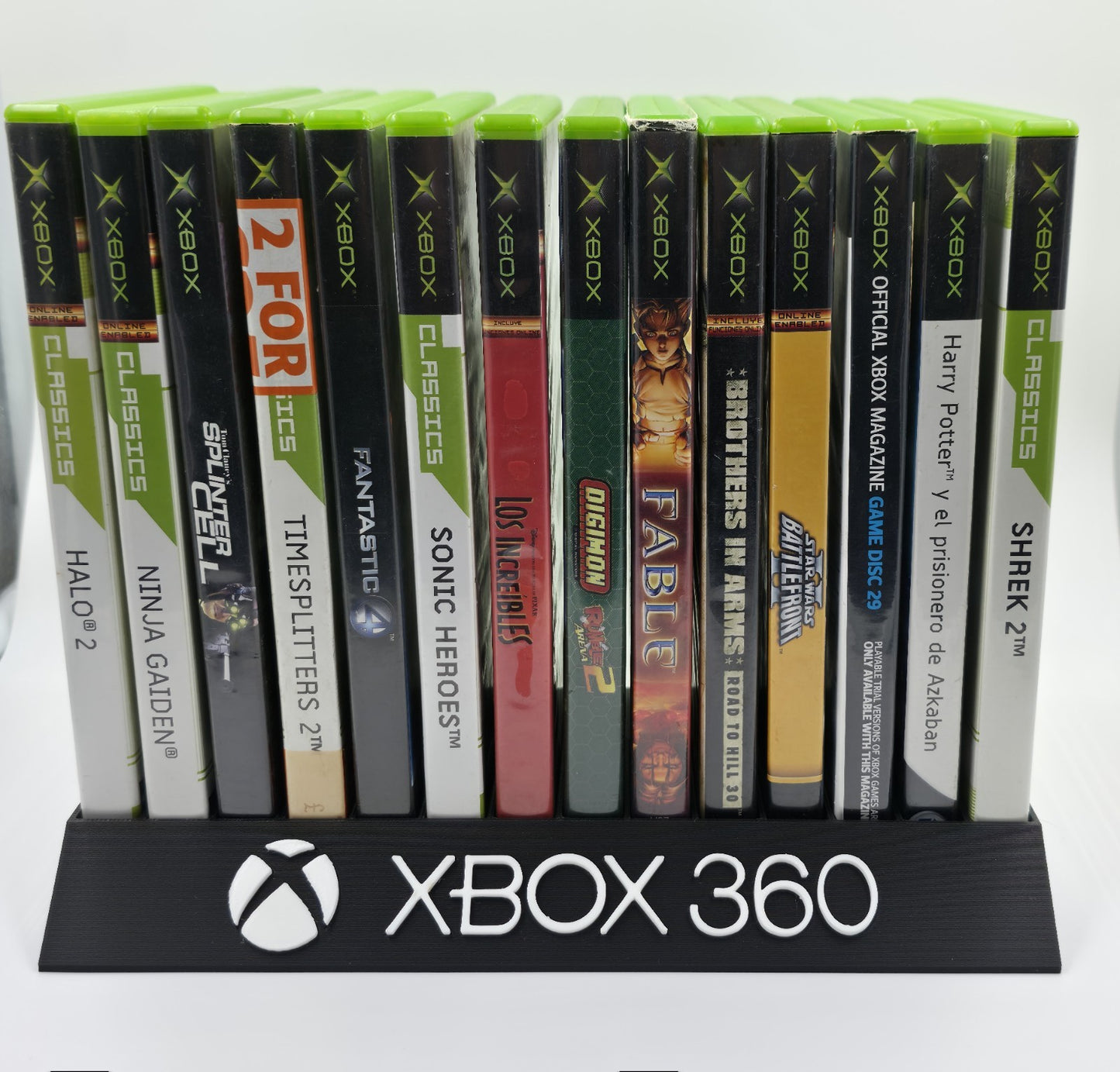 Expositor Stand 8,10,12,14,15 Ranuras juegos Xbox 360 hecho en 3D personalizado