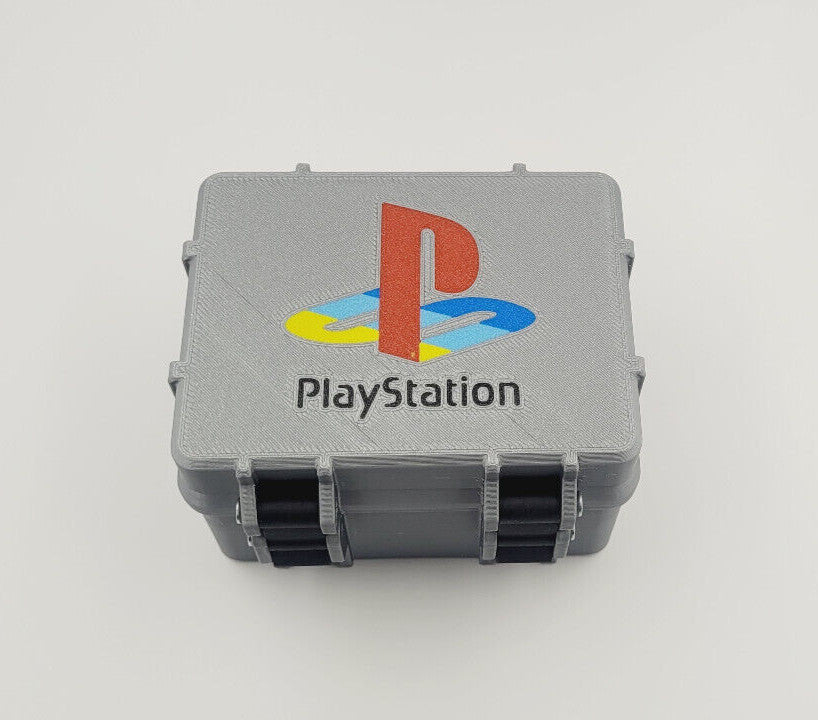 Caja almacenamiento mermory cards sony ps1 psx playstation hecho en 3D.
