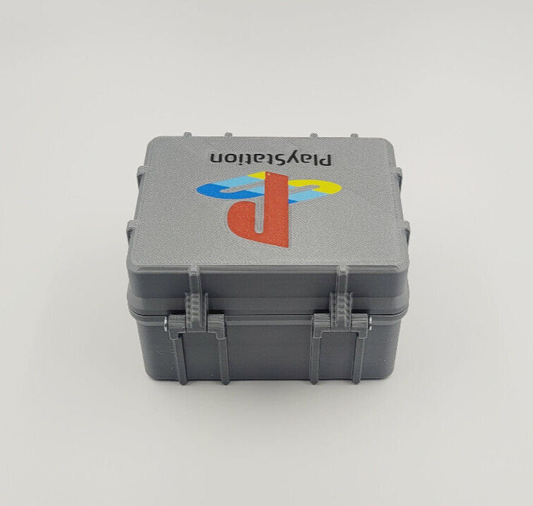 Caja almacenamiento mermory cards sony ps1 psx playstation hecho en 3D.