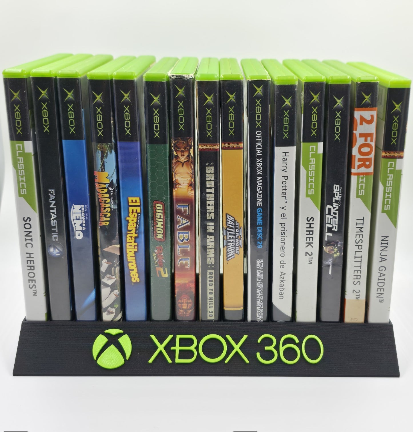 Expositor Stand 8,10,12,14,15 Ranuras juegos Xbox 360 hecho en 3D personalizado