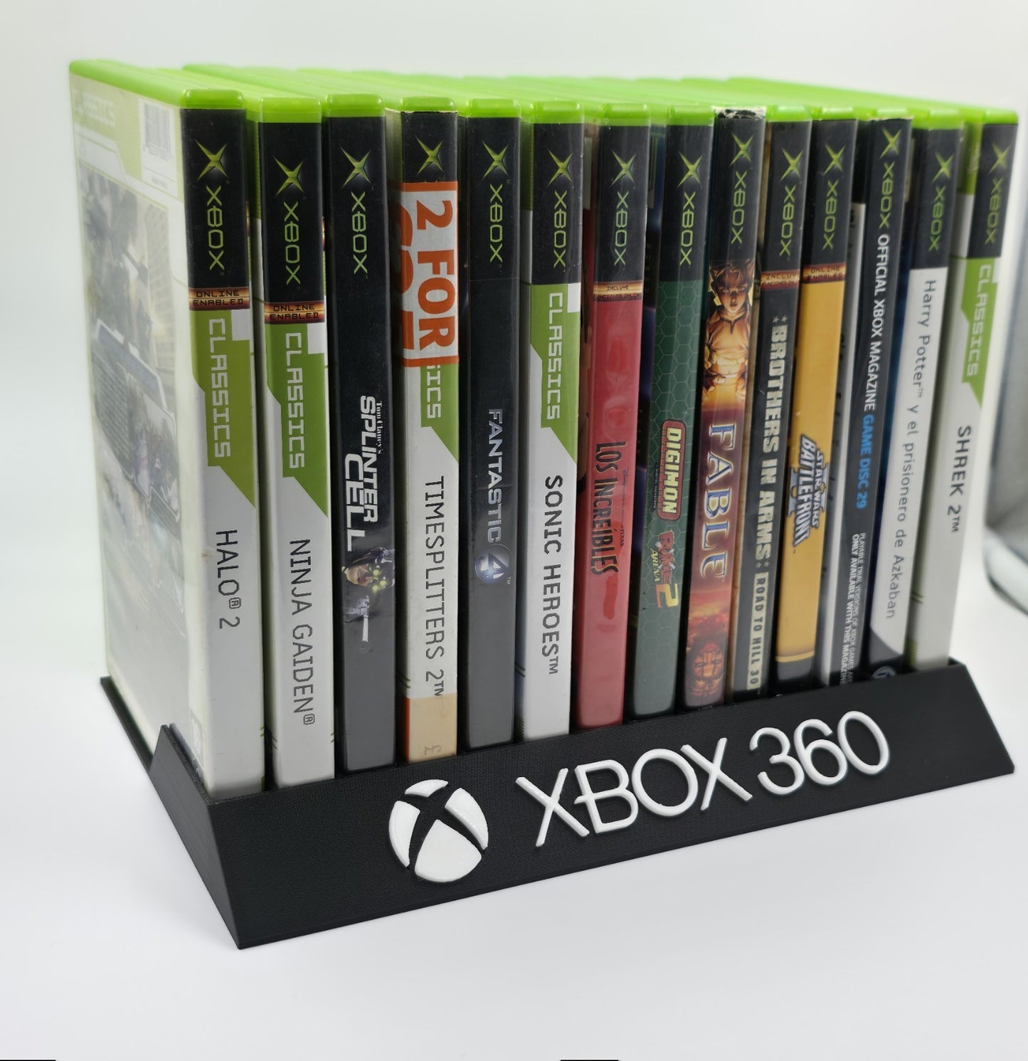 Expositor Stand 8,10,12,14,15 Ranuras juegos Xbox 360 hecho en 3D personalizado