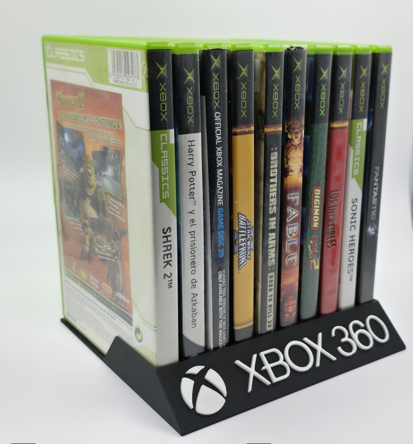 Expositor Stand 8,10,12,14,15 Ranuras juegos Xbox 360 hecho en 3D personalizado